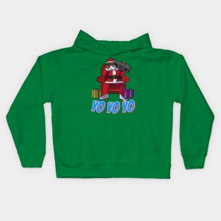 African American Santa Claus Christmas Kids Hoodie